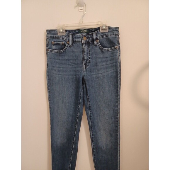 Lauren Ralph Lauren Premier Straight Ankle Jeans Womens 4 Tartan Plaid Pant Cuff - Picture 2 of 10